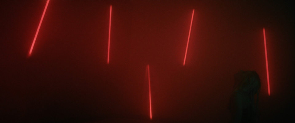 red neon lights on a wall